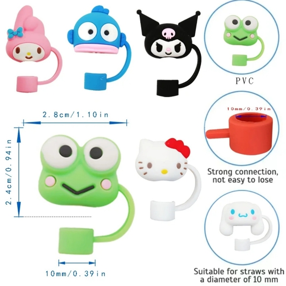 BOGO! Bundle for discount!! Cute Hello Kitty Straw Cover!! - Picture 2 of 2